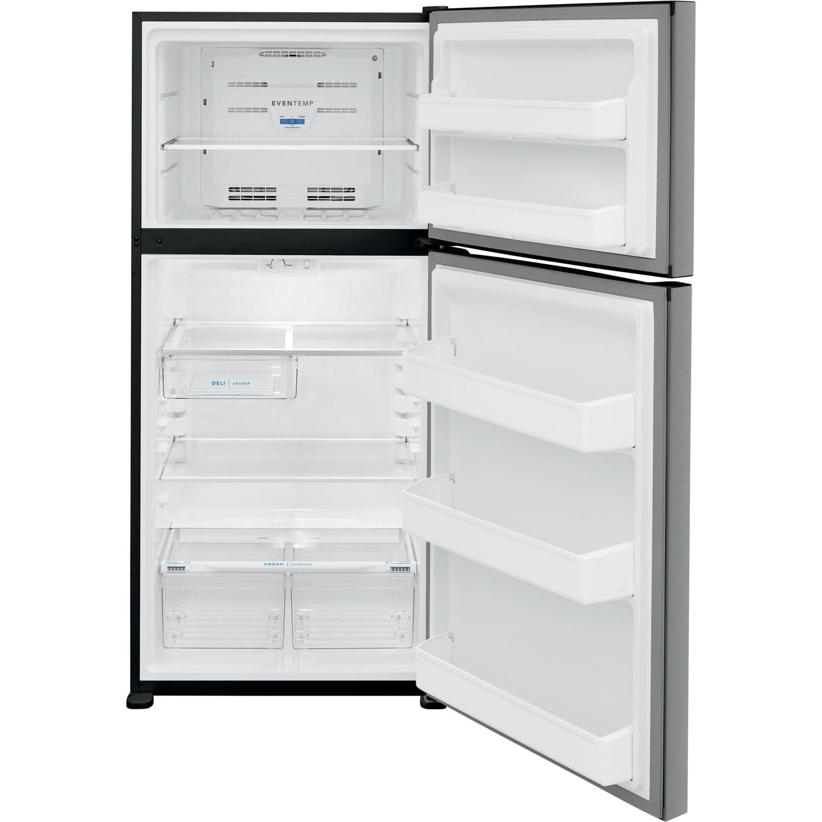 Frigidaire FFHT1835VS refrigerator open interior view