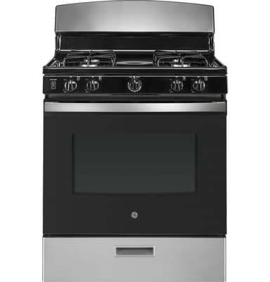 GE JGBS30RETSS gas range front view