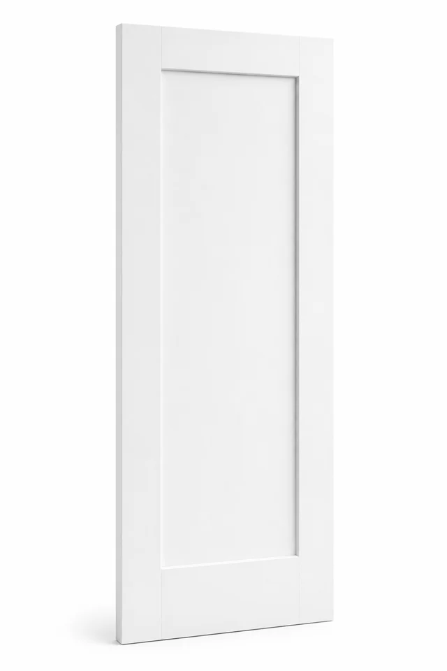 White primed 1-panel Shaker interior door